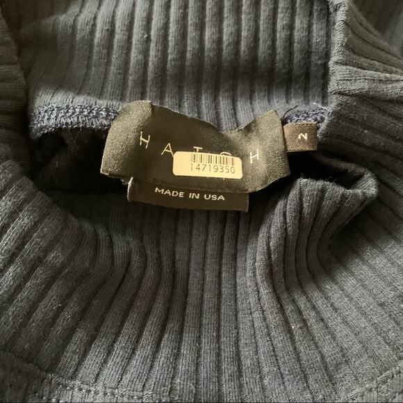 HATCH Navy Blue Ribbed Rowan Maternity Top-2 - Picture 8 of 9